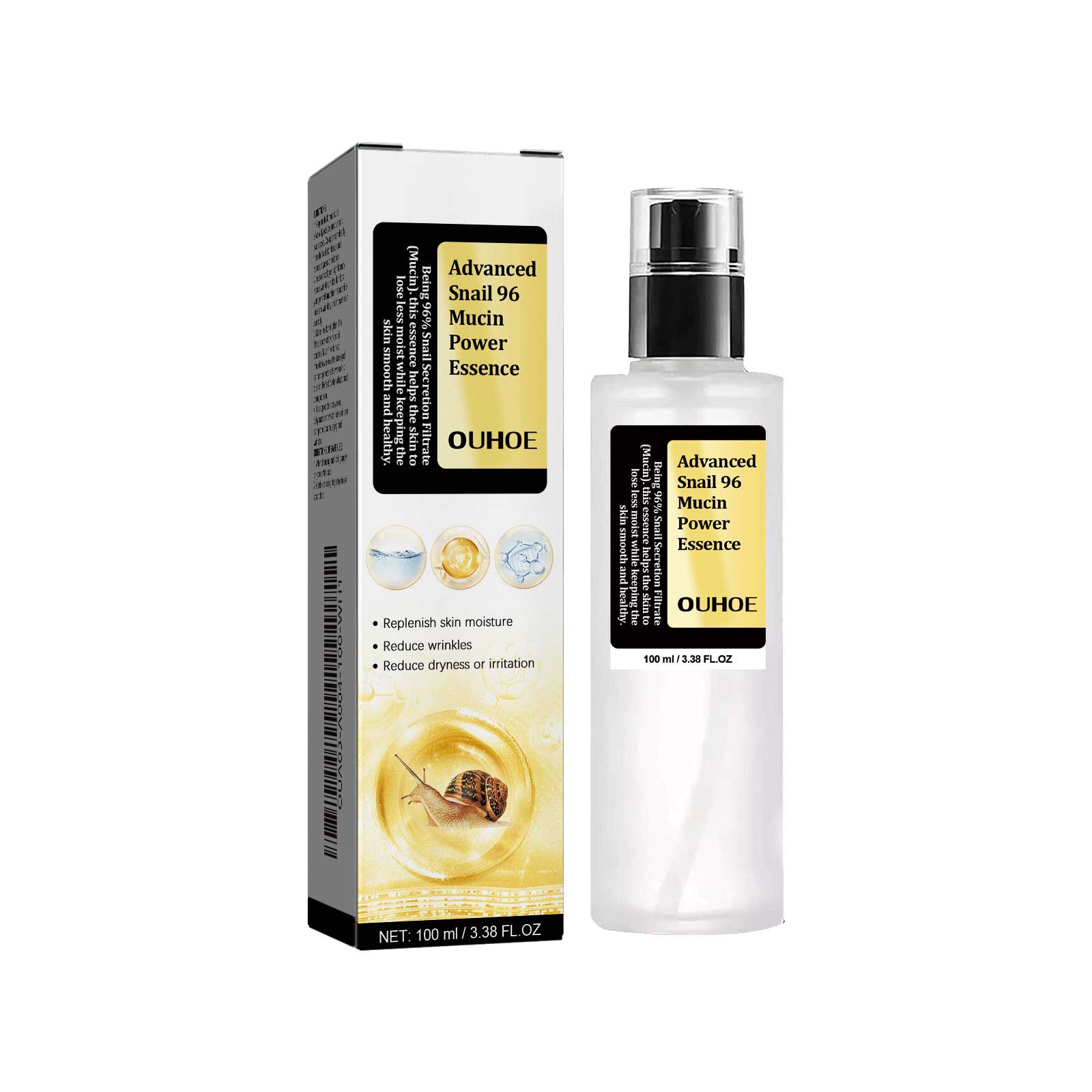 Snail 96 Collagen Power Essence, Repair Skin Barrier Moisturizing And Fading Dark Spots Snail Essence