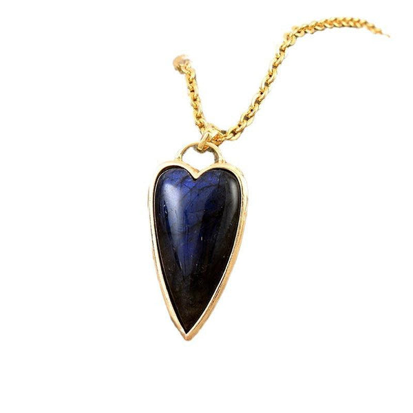 Copper Labradorite Heart Shape Necklace