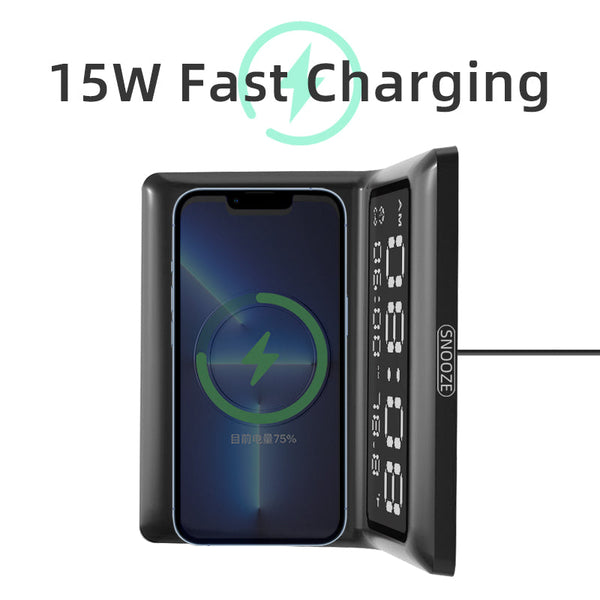 Alarm Clock Wireless Charger For Apple Wireless Fast Charging Multi-Function 3-In-1 Mobile Phone Wireless Charging