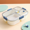 Fashion cartoon cute four-grid microwaveable lunch box bento box lunch box - Blue