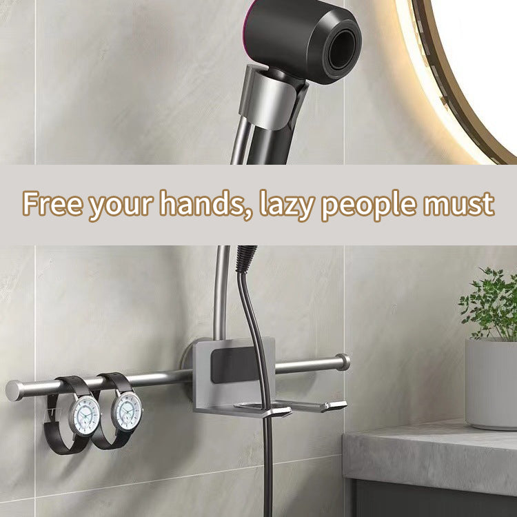 Lazy hair dryer bracket No hand-held hair dryer shelf Wall-mounted no-punching