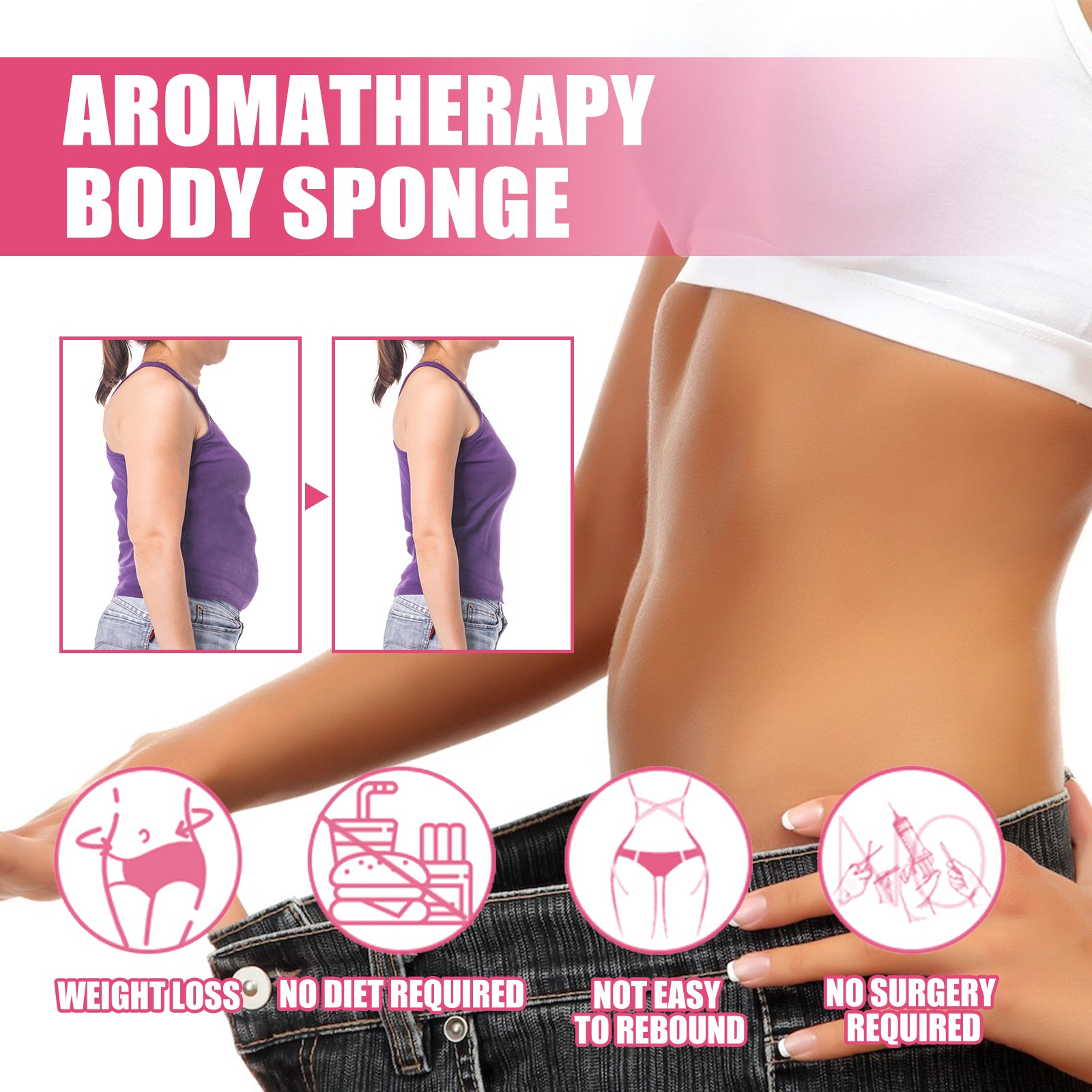 Aromatherapy Body Sponge, Firming Skin Belly Calf Arm Toning Body Cleansing Bath Sponge