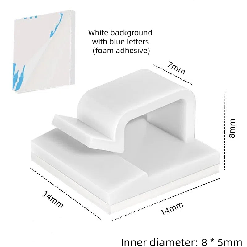Wire fixing clip adhesive R-type wiring buckle for cable storage without punching holes bundle wire compression clip