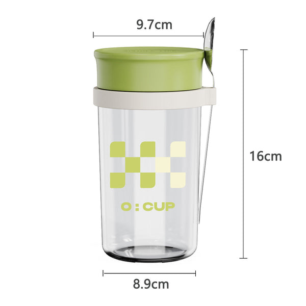 Glass oatmeal breakfast cup home milk cup with spoon bowl water cup with coffee cup