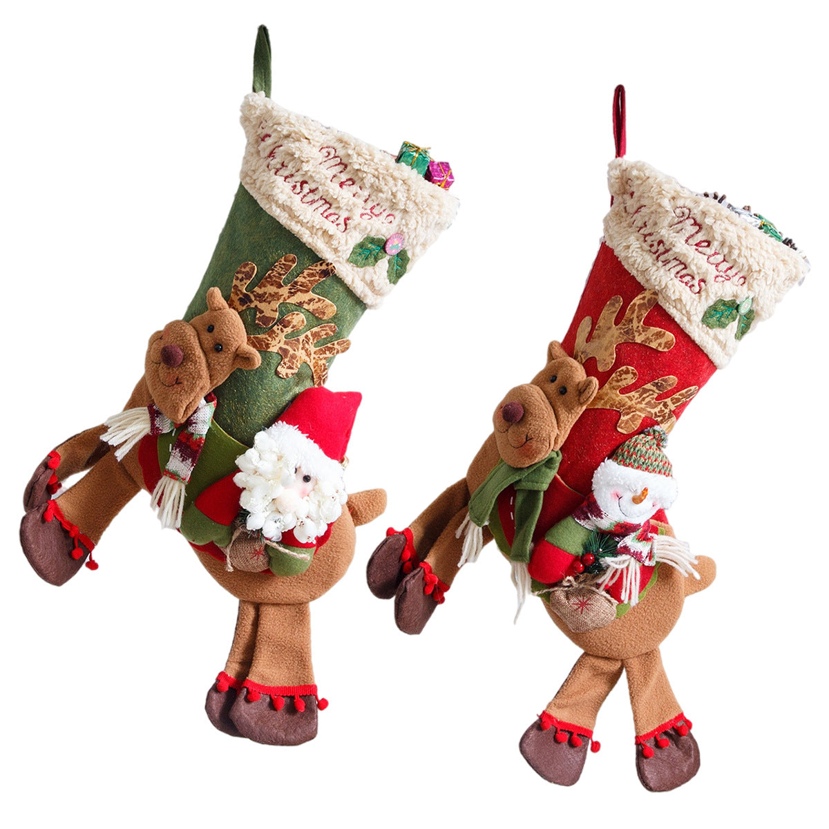 Santa Claus, snowman, deer riding socks, children's Christmas gifts, apple bags, jewelry, Christmas socks