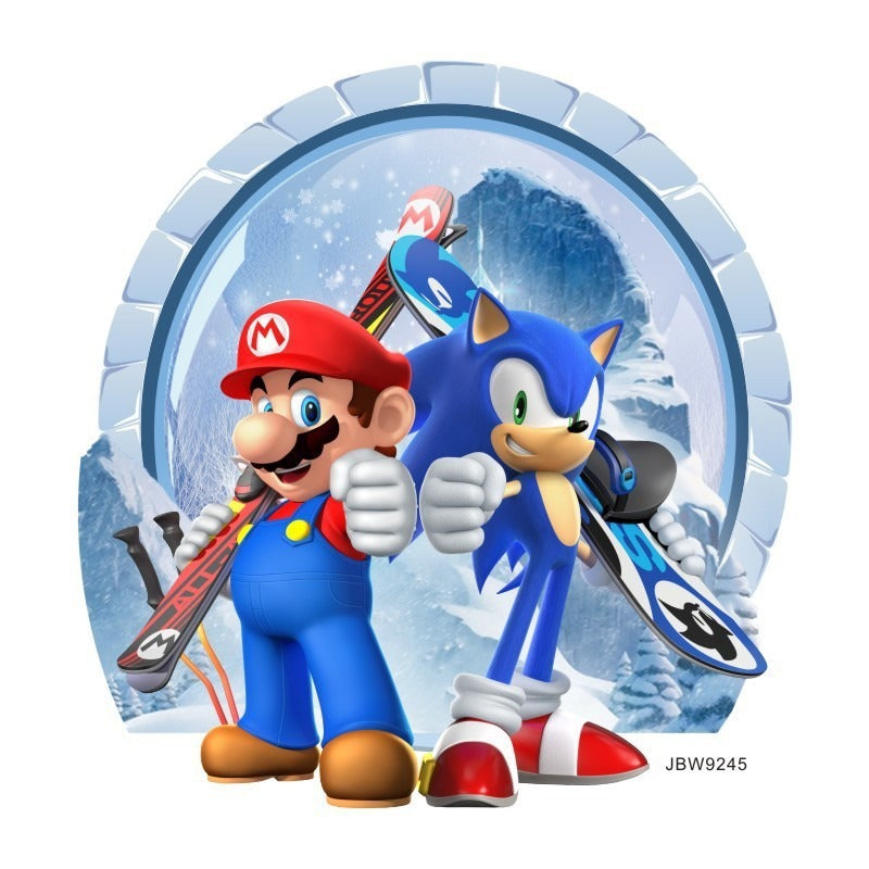 Sonic Mario cartoon stickers self-adhesive wholesale creative decoration graffiti wall stickers posters for children's rooms