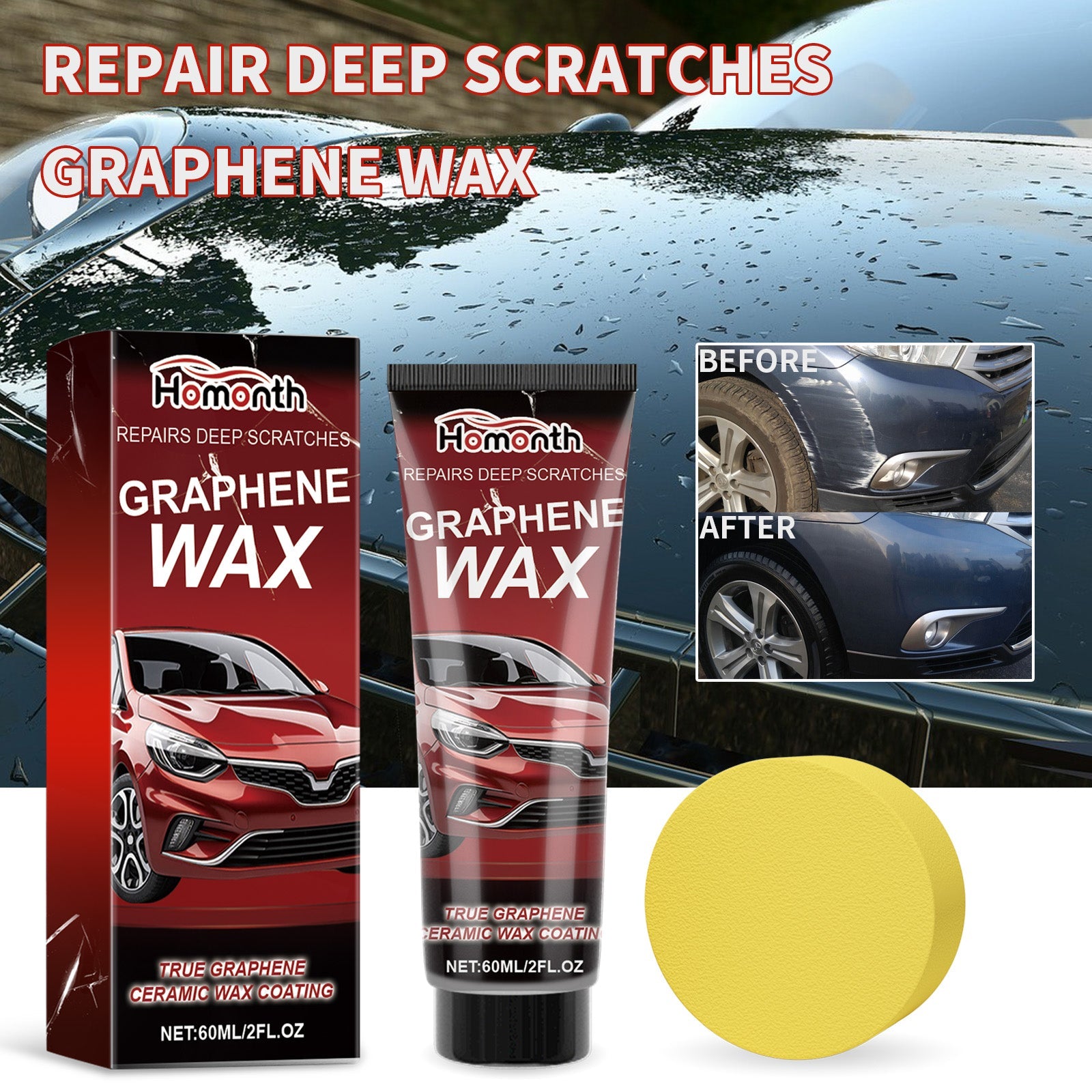 Repairs Deep Scratches Graphene Wax, Car Paint Repair Deep Scratches Graphene Wax Refurbished Car Wax