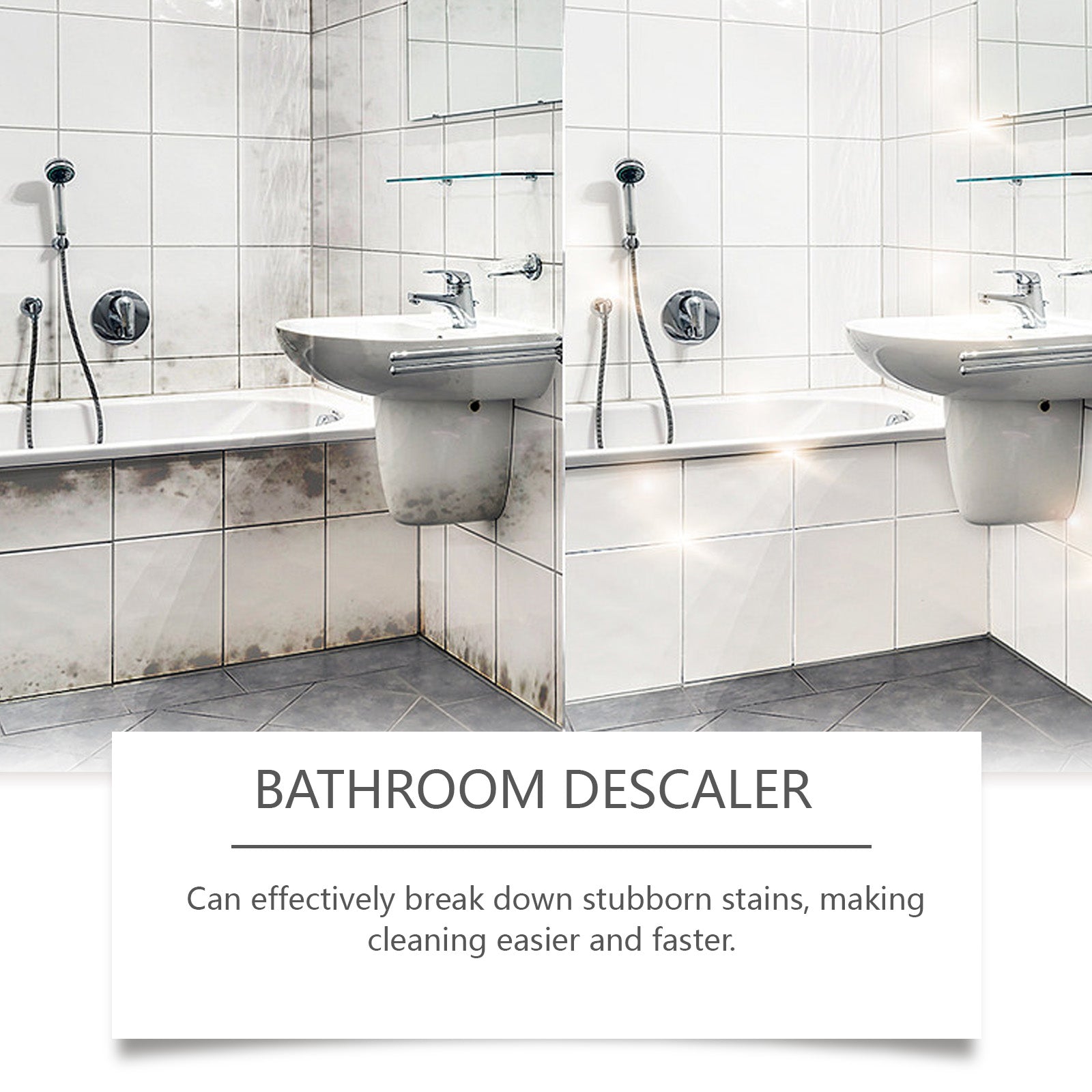 Bathroom Sink Stainless Steel Cleaner Shower Room Glass Scale Decontaminating Cleaner Bathtub