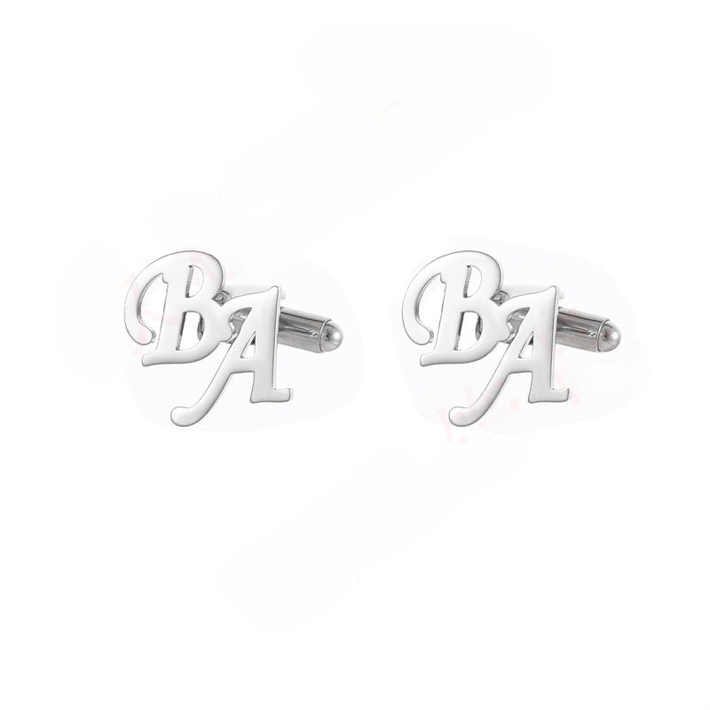 DIY custom French men's cufflinks with English letters cufflinks