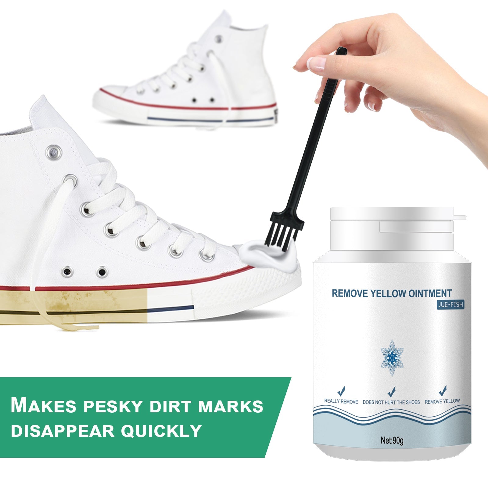 Shoes Stain Removal Yellow Gel, Remove Oxidation To Clean Stains Yellow Edge Wash Free Gel Small White Shoes