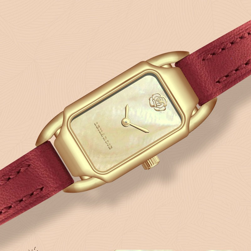 Women's Watch Brand Counter Brand Authentic Fashion Small Square Core Women's Watch Quartz Watch Popular