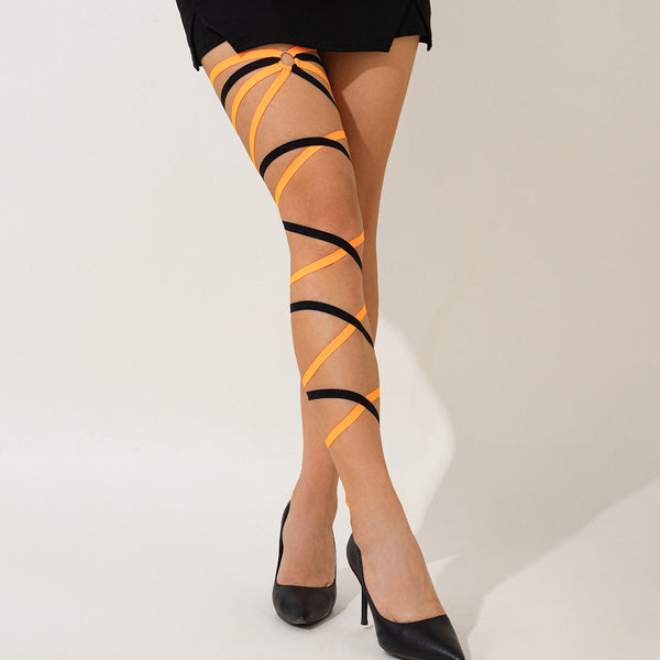 Sexy Leg Chain Elastic Strap Leg Loop Dark Wind Geometric Circle Thigh Chain