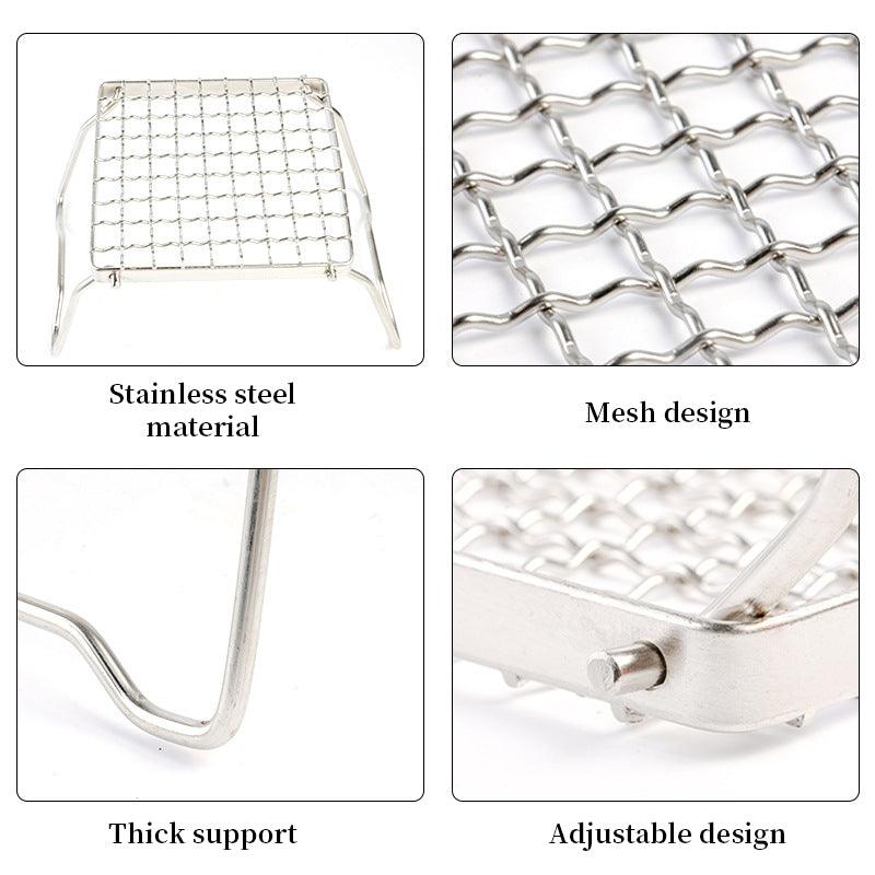 Outdoor Stainless Steel Stove Head Support Portable Folding Barbecue Grill Set Pot Rack Grid Grill Support Grill