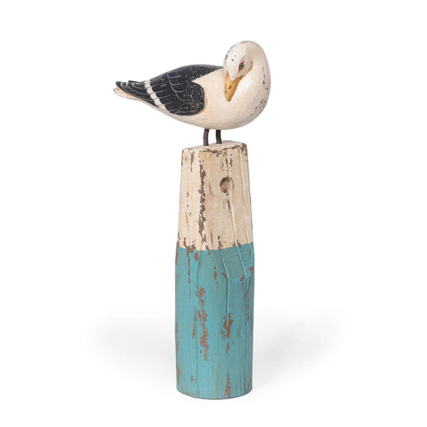 Vintage Nautical Seagull Figurine on Buoy