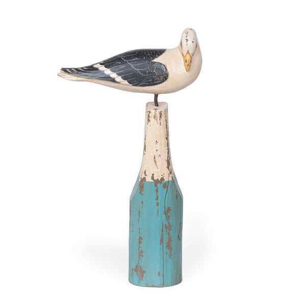 Vintage Nautical Seagull Figurine on Buoy