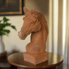 Aged Cast Iron Horse Head Sculpture for Equestrian Decor
