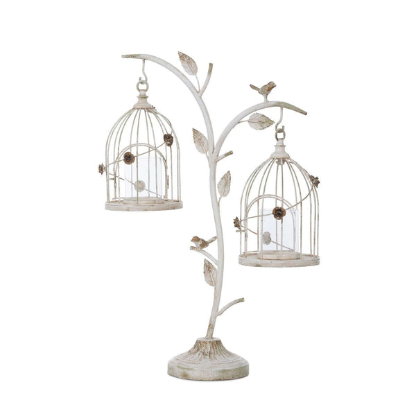 Vintage Birdcage Candle Holder with Hanging Lanterns