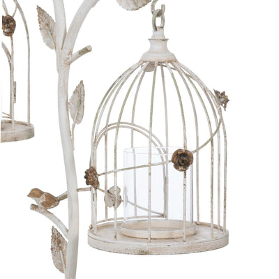 Vintage Birdcage Candle Holder with Hanging Lanterns