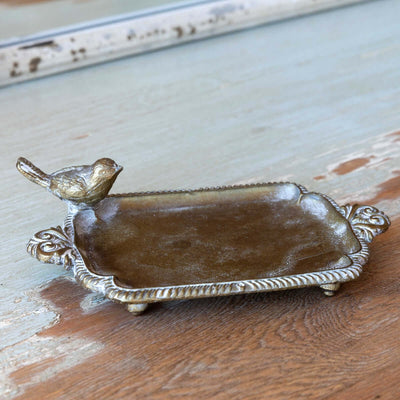 Antique Brass Bird Soap Dish