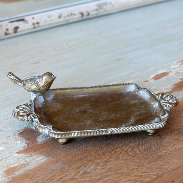 Antique Brass Bird Soap Dish