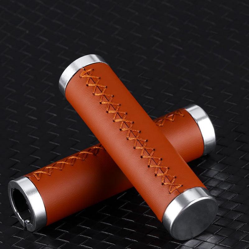 Mountain Bike Handlebar Sleeve Fiber Leather Surface Lock Shock-Absorbing Non-Slip Vice Handle Handlebar Grip Riding Accessories