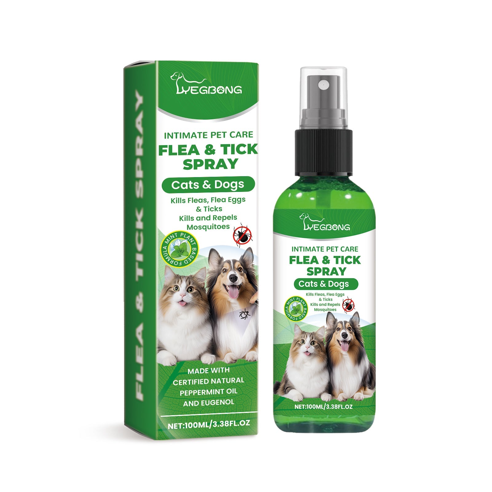 Pet Insect Repellent Spray, Dog And Cat Hair And Skin Insect Repellent Daily Gentle Cleaning And Care Agent