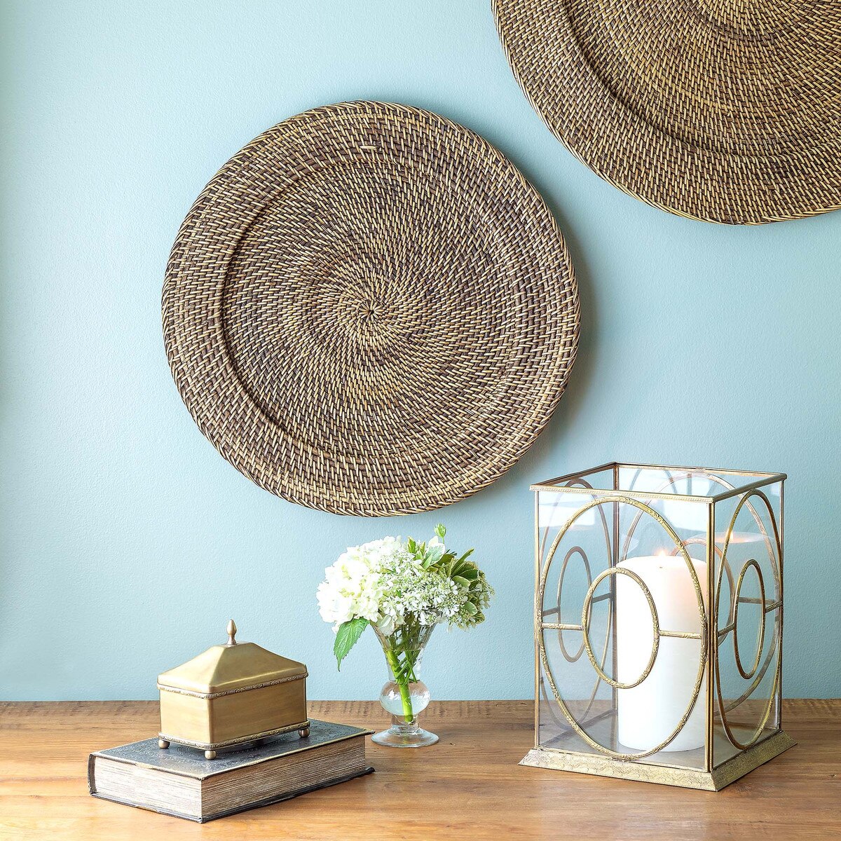 Round Rattan Tray, Medium