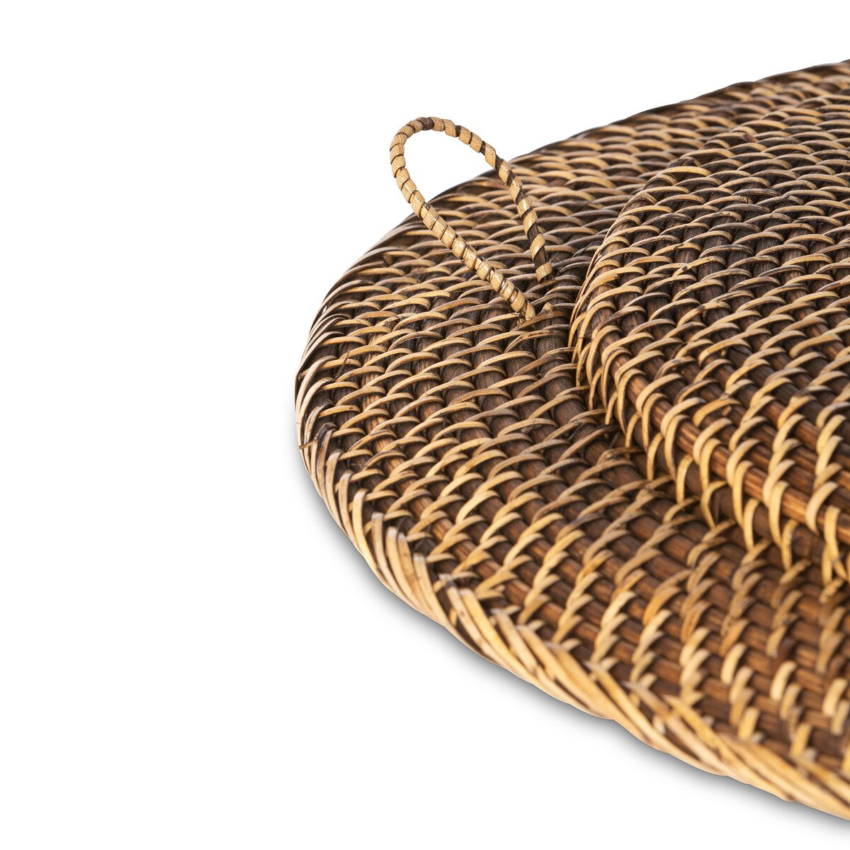 Round Rattan Tray, Large