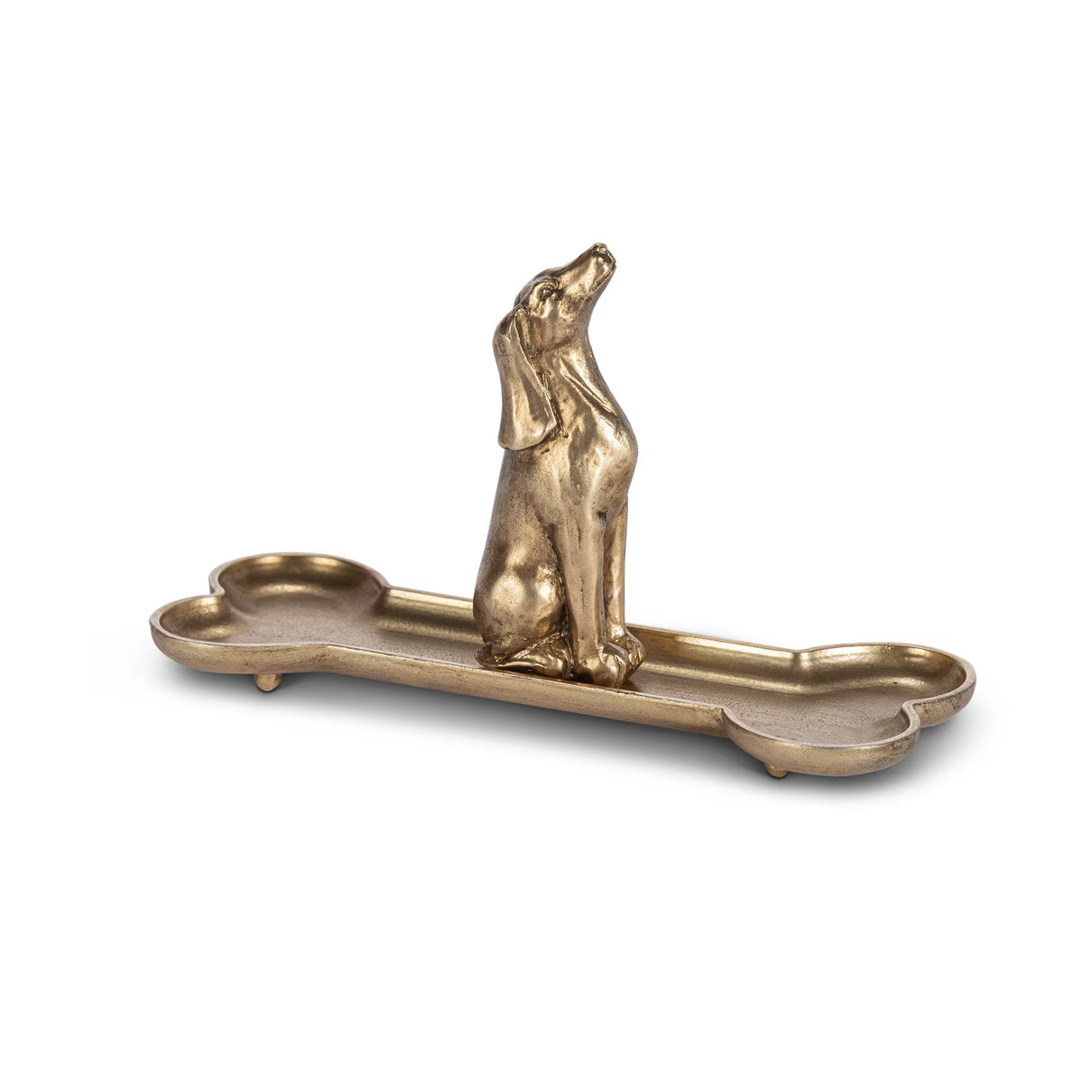 Petit Hound Jewelry Dish, Antiqued Gold
