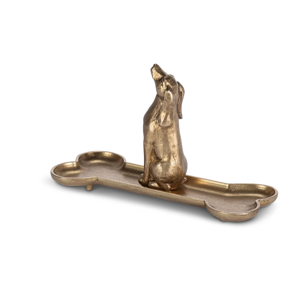 Petit Hound Jewelry Dish, Antiqued Gold