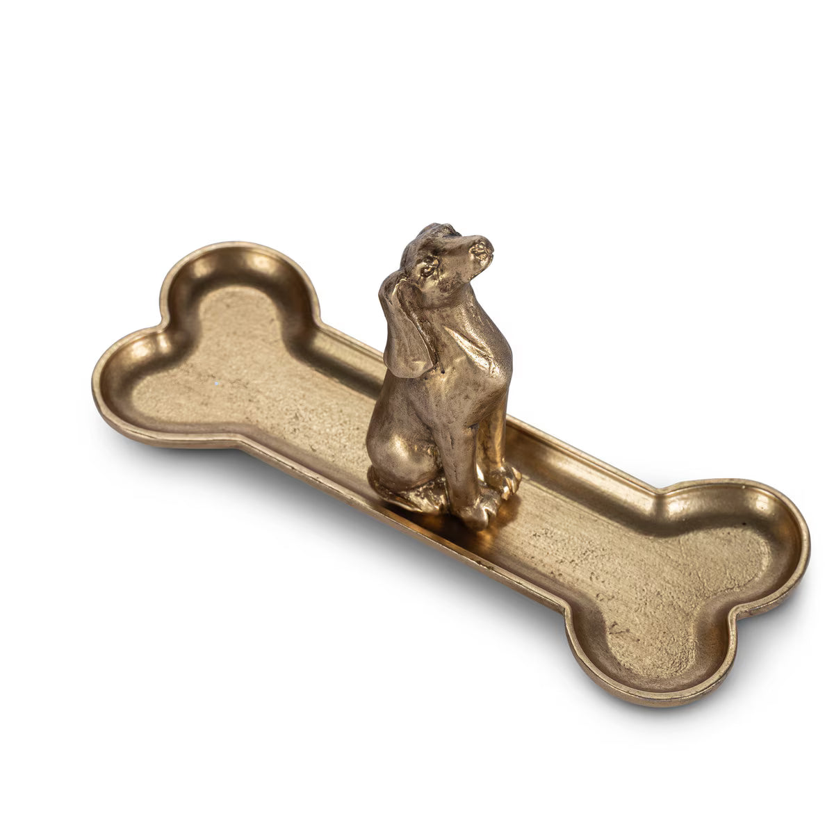 Petit Hound Jewelry Dish, Antiqued Gold