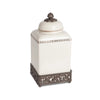 Acanthus Stoneware Square Canister, 13.5