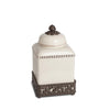 Acanthus Stoneware Square Canister, 12