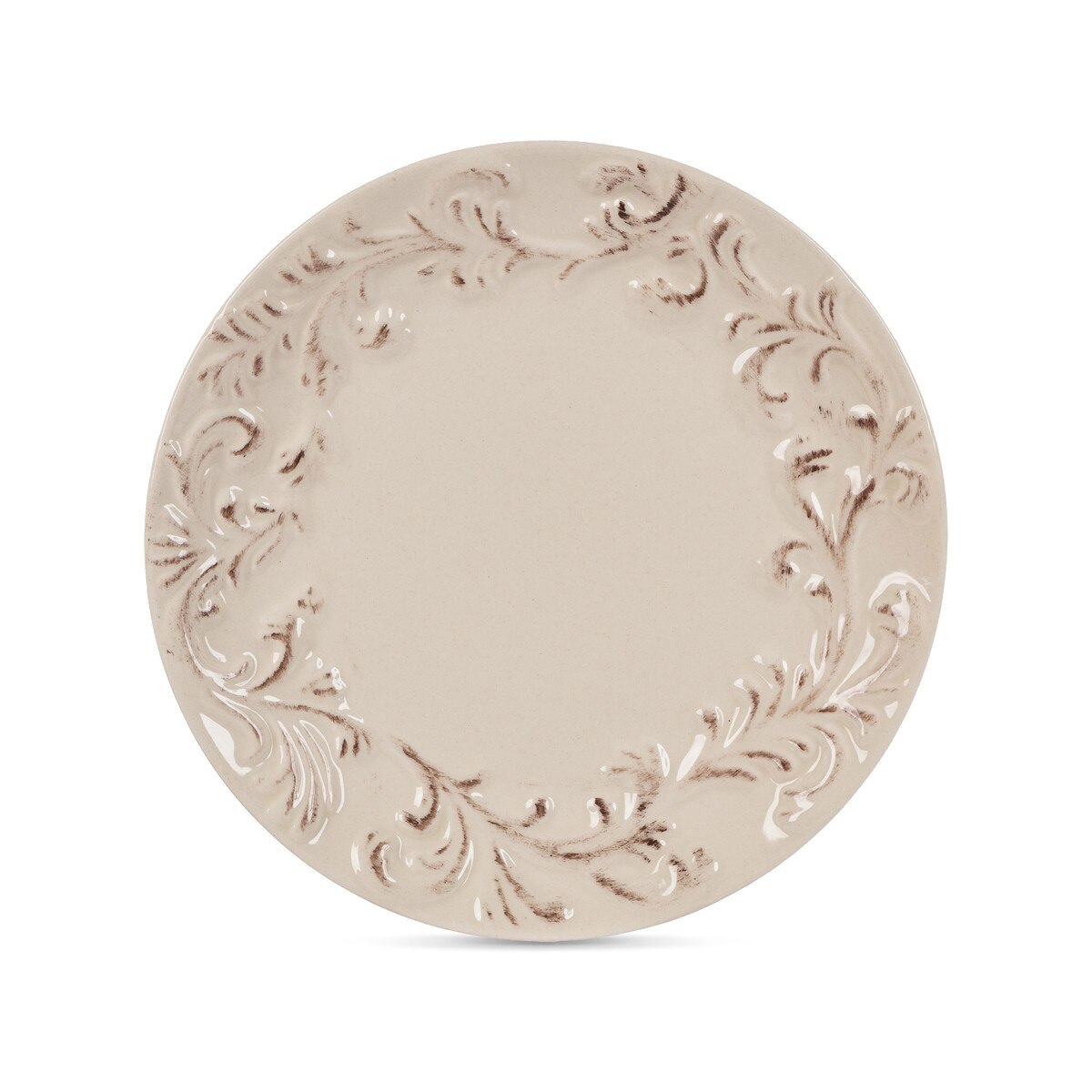 Acanthus Stoneware Dinner Plates, Set of 4