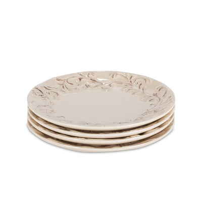 Acanthus Stoneware Dinner Plates, Set of 4