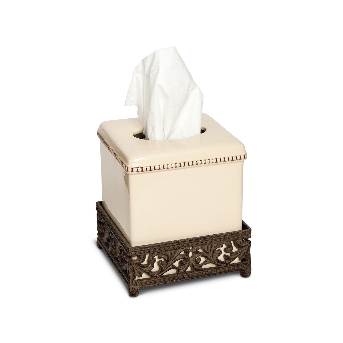 Acanthus Cast Aluminum Tissue Box