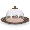 Acanthus Marble Cake Plate with Dome