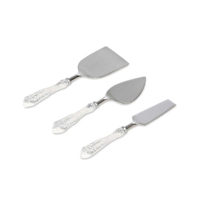 Embossed White Enamel Cheese Knife Set