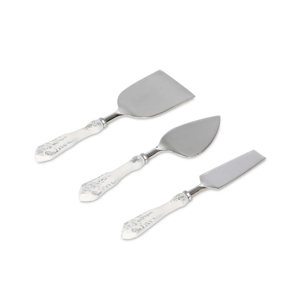 Embossed White Enamel Cheese Knife Set