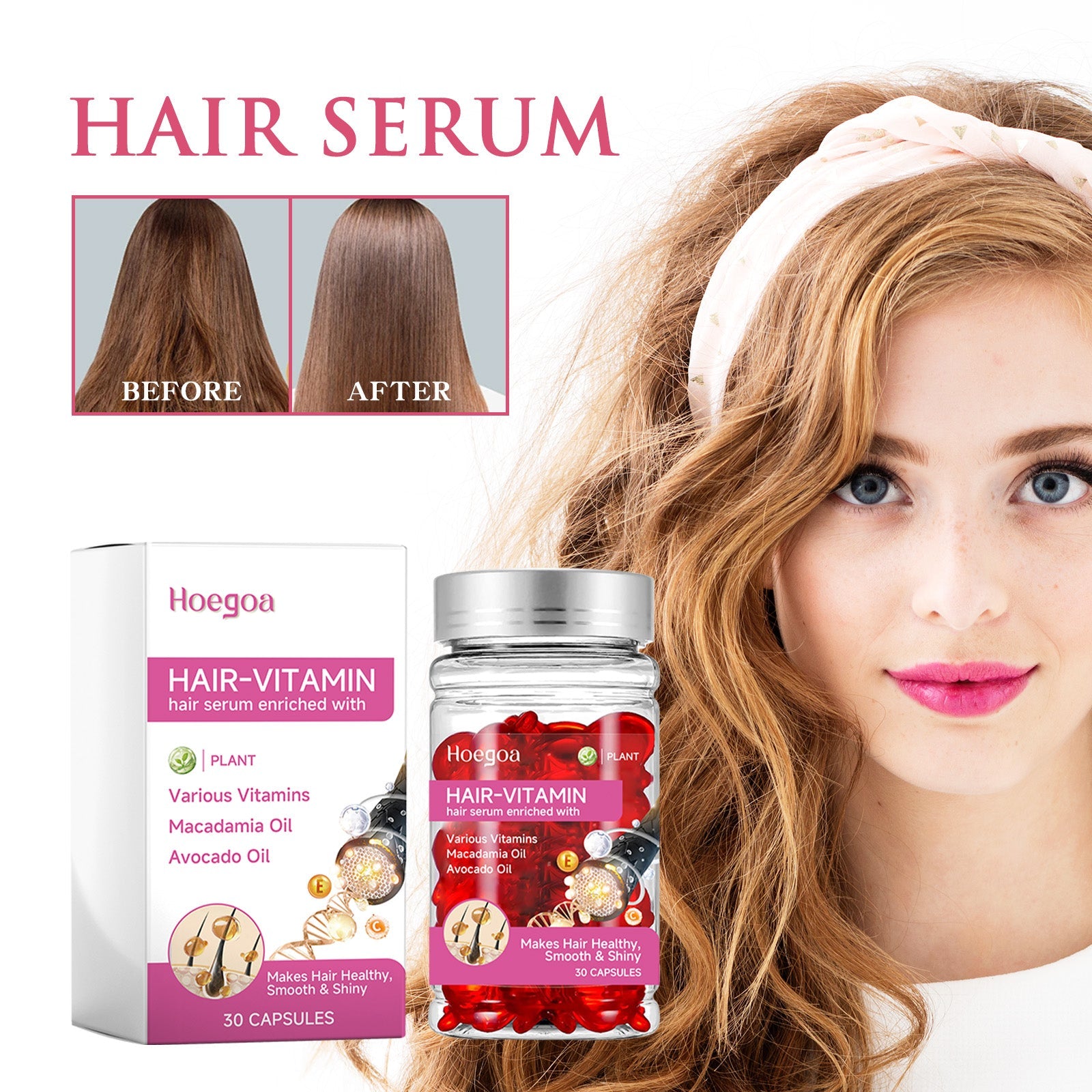 Hair Serum, Repair Hair Tail Frizz And Dryness Strong And Tough Hair Luster Smooth Hair Treatment Essence