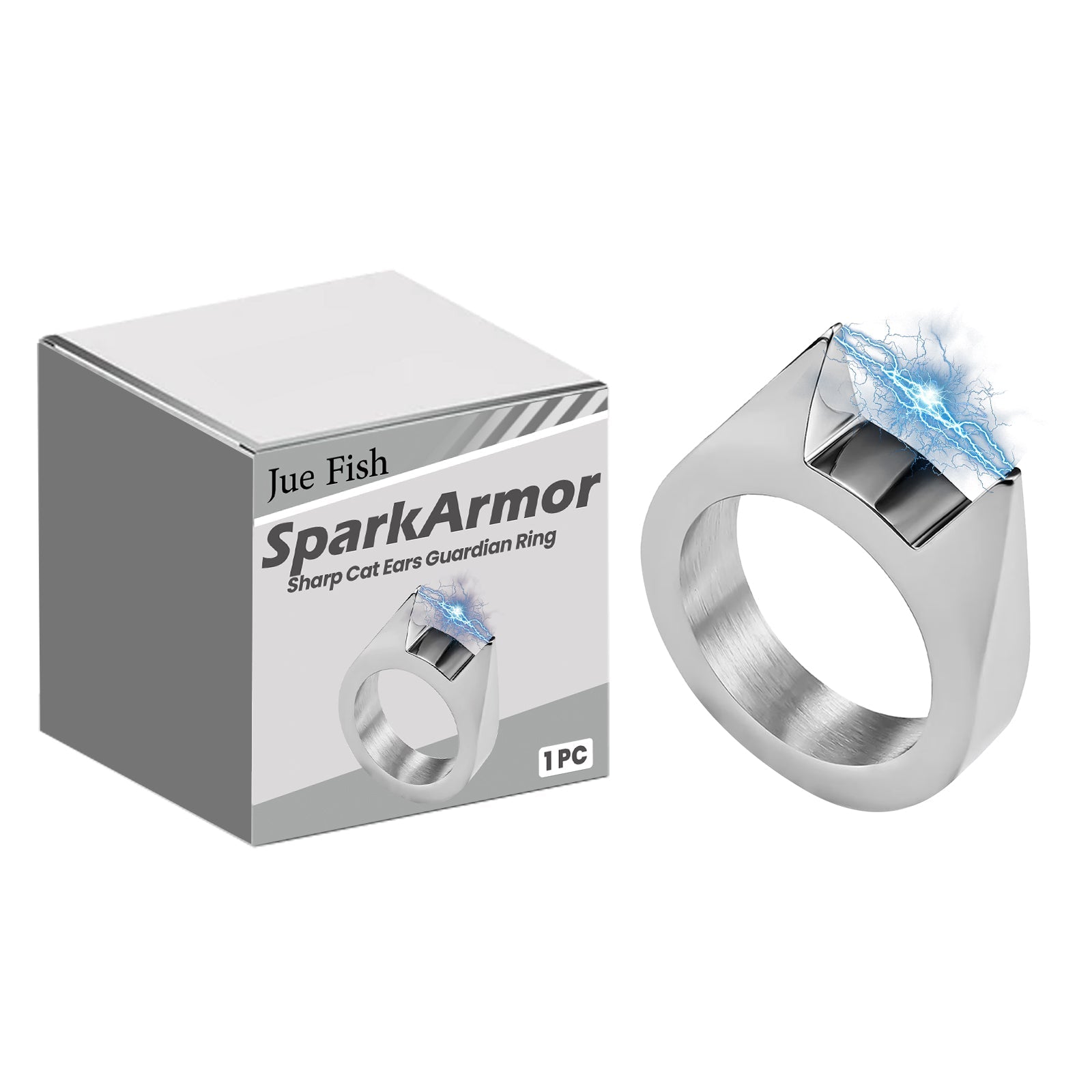 SparkArmor Sharp Cat Ears Guardian Ring, Men's And Women's Ring Simple Everything Fashion Single Fashion Clothing Collocation