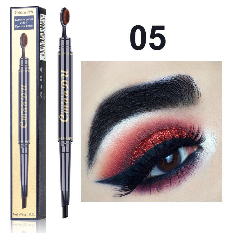 CmaaDu Toothbrush head eyebrow pencil pigment multi functional waterproof double ended eyebrow