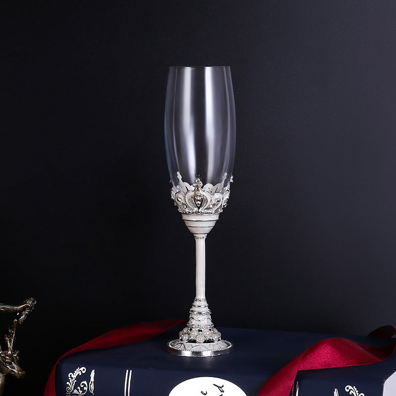 Crystal glass champagne glasses household high footed glasses