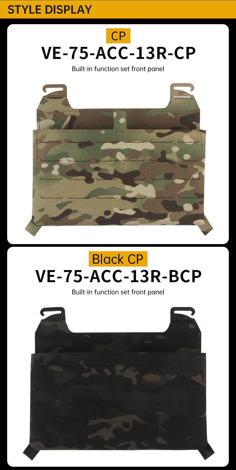 WoSporT can accommodate three 5.56 (or two 7.62) inner pockets with built-in function cover camouflage front panel