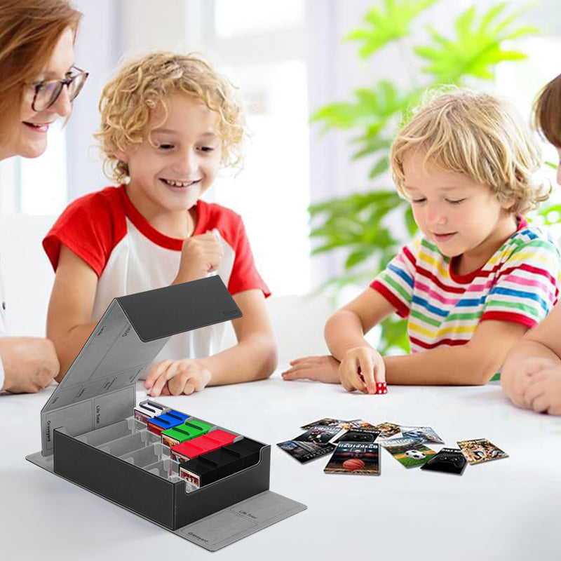 3800+ Capacity Card Storage Box. Includes 20 Dividers, 5 Supporters, Leather Magnetic Closure. Great for YuGiOh & MTG Cards.