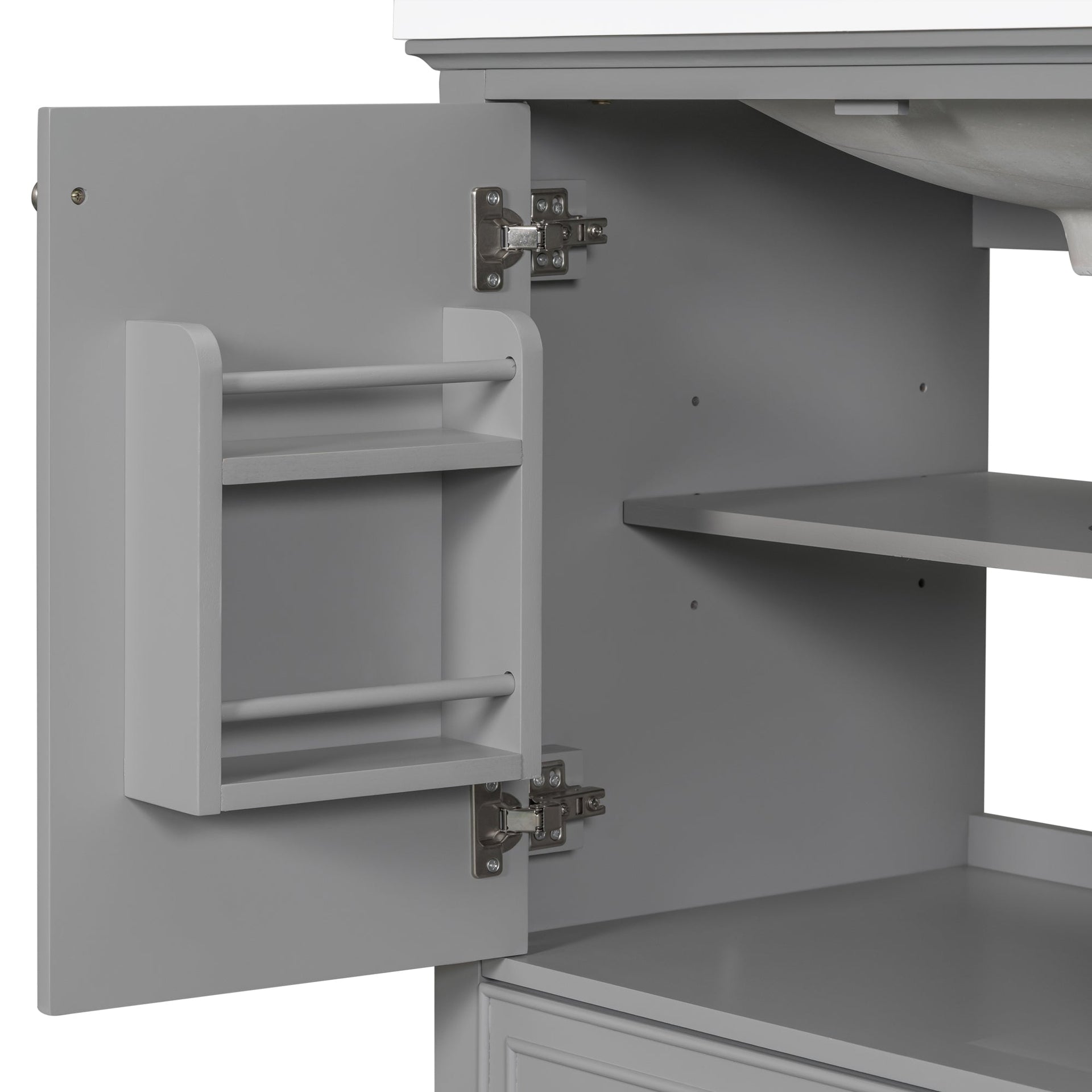 30 inch bathroom vanity no sink  base only gray