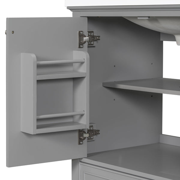 30 inch bathroom vanity no sink  base only gray