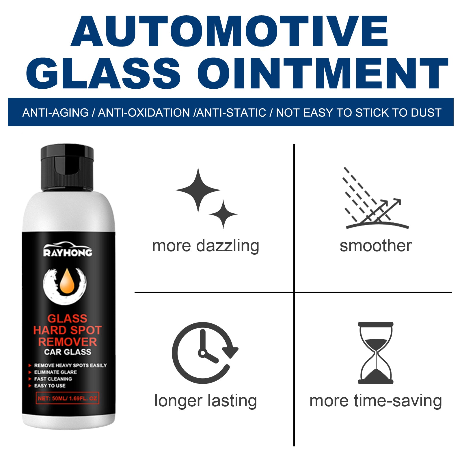 Glass Hard Spot Remover Car Glass, Glass Cleaning Decontamination Scratch Repair Polishing Cream