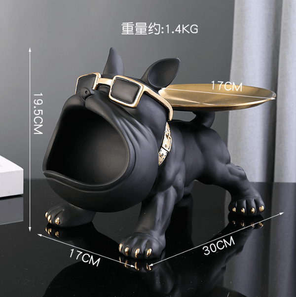 Creative Wealth Dog Ornament Entrance Key Storage Tray Desktop Candy Plate Home Decoration