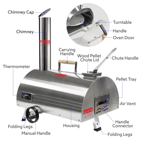 Silver Pizza Oven Outdoor 12